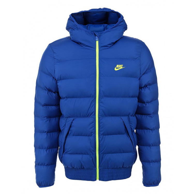 Короткая стеганая синяя куртка Nike