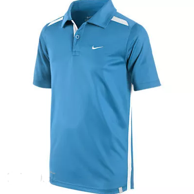 Футболка голубая с лампасами Nike Polo Club
