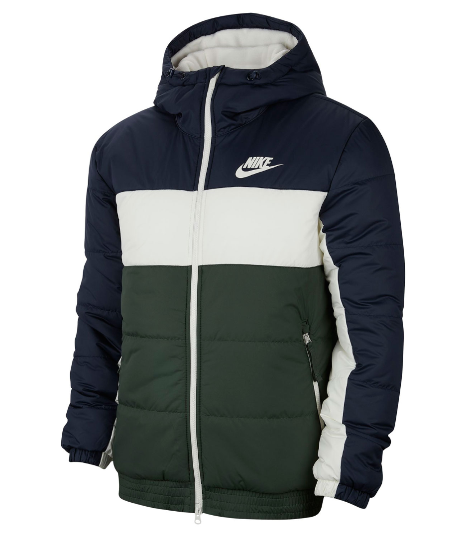 Стеганая короткая куртка с капюшоном Nike Nsw Syn Fill (синий/зеленый)