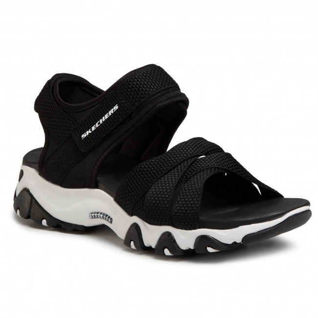 Черные спортивные сандалии Skechers D-Lites 2.0 Mega Summer на толстой подошве