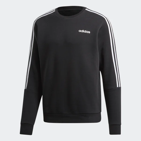 Черный свитшот с лампасами Adidas 3-STRIPES (ч/б)