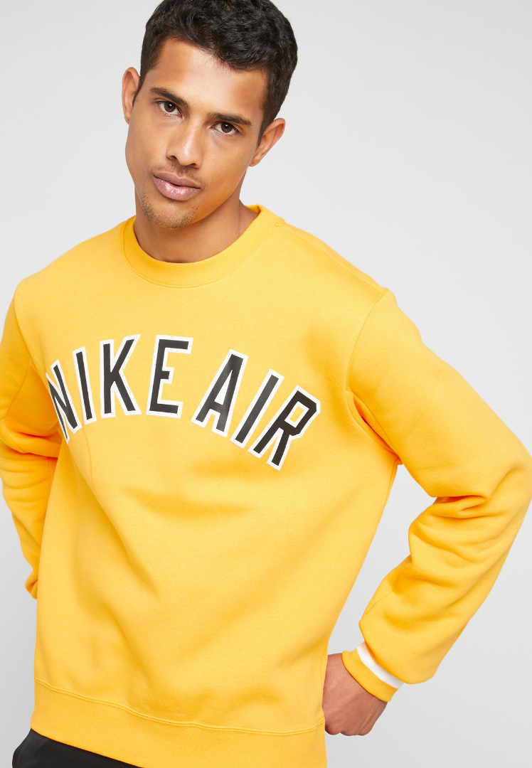 Желтый свитшот NIKE Air Fleece Sweatshirt