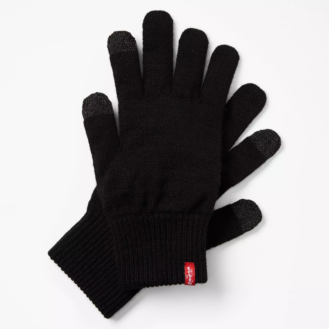 Черные спортивные перчатки Levis с сенсорными пальцами