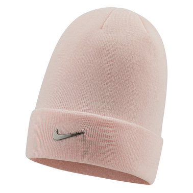 Розовая зимние Шапка Nike Beanie с отворотом