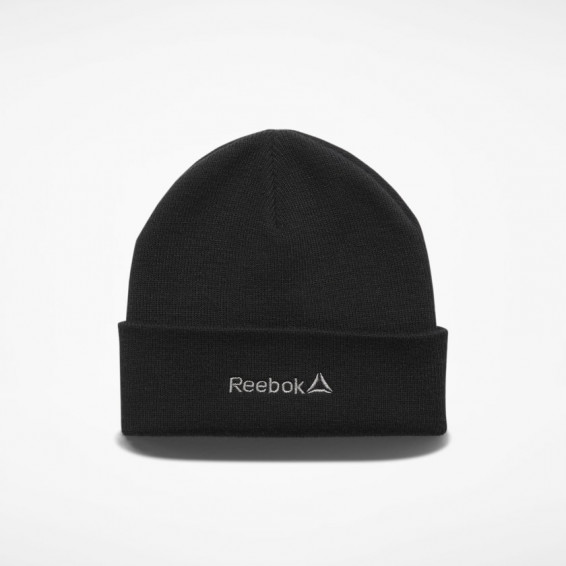 Черная шапка Reebok Found Logo Beanie с отворотом