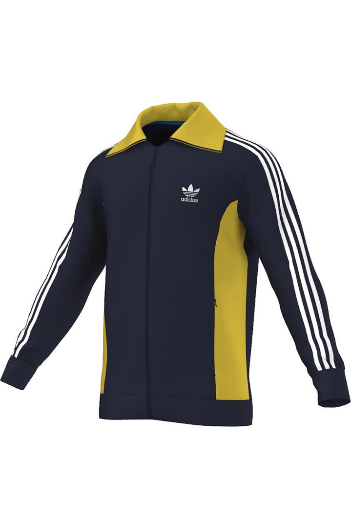 Спортивная кофта Adidas с лампасами (темно-синий/желтый)