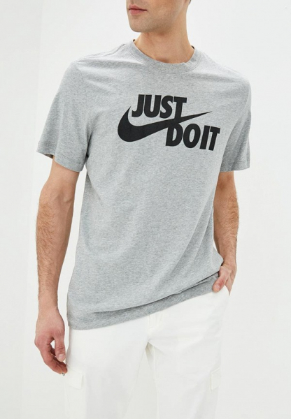 Футболка Nike Sportswear JDI Men's T-Shirt серая с надписью