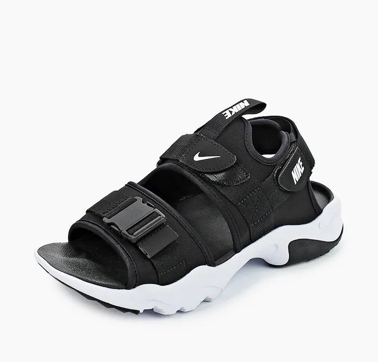 Черные спортивные сандалии Nike с открытой пяткой на липучках
