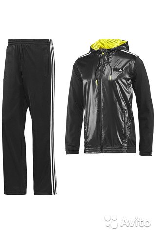 Спортивный костюм с капюшоном Adidas черный