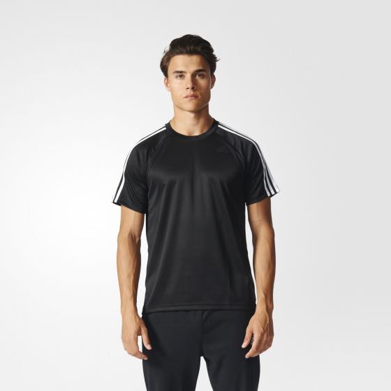 Футболка джерси Adidas черная (ч/б) с рукавами реглан для бега